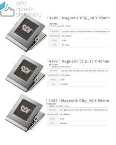 Foto atk SDI 4285  Magnetic Clips (S) 30 x 35 mm Klip Penjepit Kertas Kecil Agen merek SDI