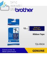 Contoh peralatan kantor Brother TZE-RN34 Gold on Navy Blue Ribbon Tape 12mm P-touch Tape dan gambarnya